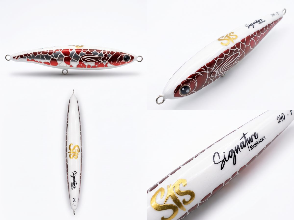 Signature StickBait - redmarble white